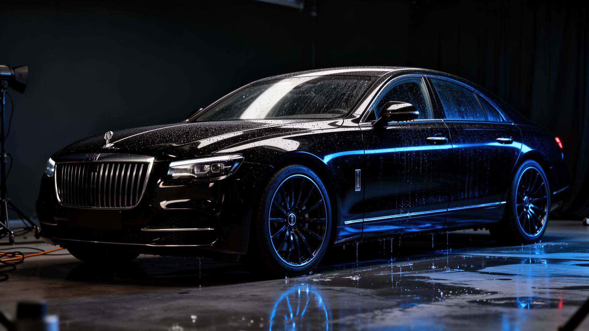 Frisch aufbereiteter Luxuswagen im Studio